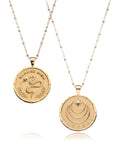 Gold Protect Coin Pendant Shown Front and Back