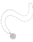 Silver Small Protect Coin Pendant on satellite chain