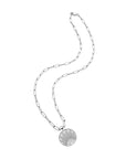 Silver Small Strong coin on drawn link chain
