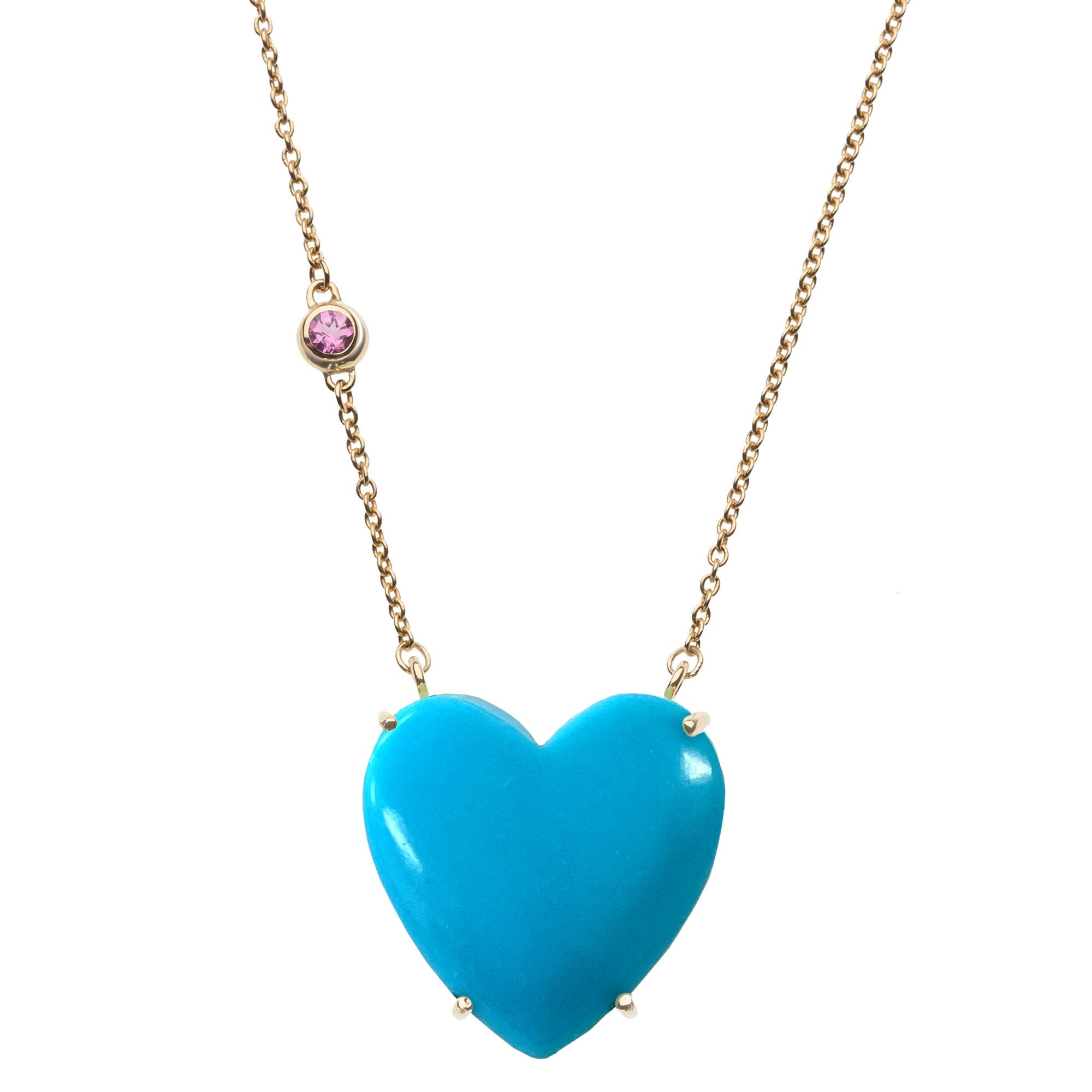 LOVE Turquoise Carved Heart Necklace with Gold Setting SALE – Jane
