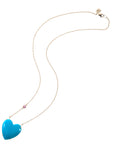 LOVE Turquoise Carved Heart Necklace with Gold Setting SALE