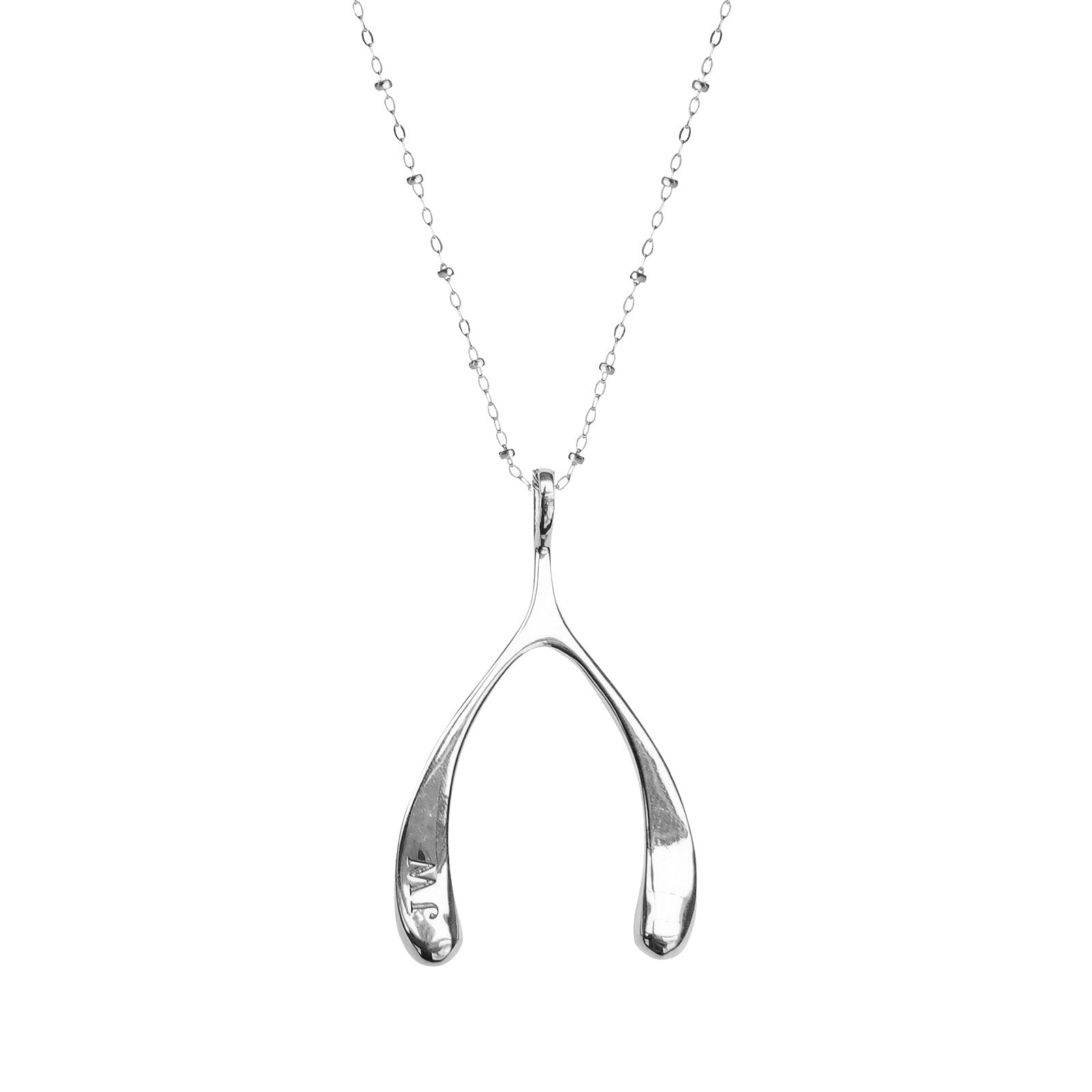 Silver wishbone pendant (back)