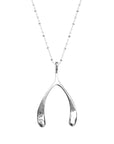 Silver wishbone pendant (back)