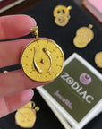 Gold original Pisces coin pendant