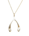 Gold wishbone pendant (back)