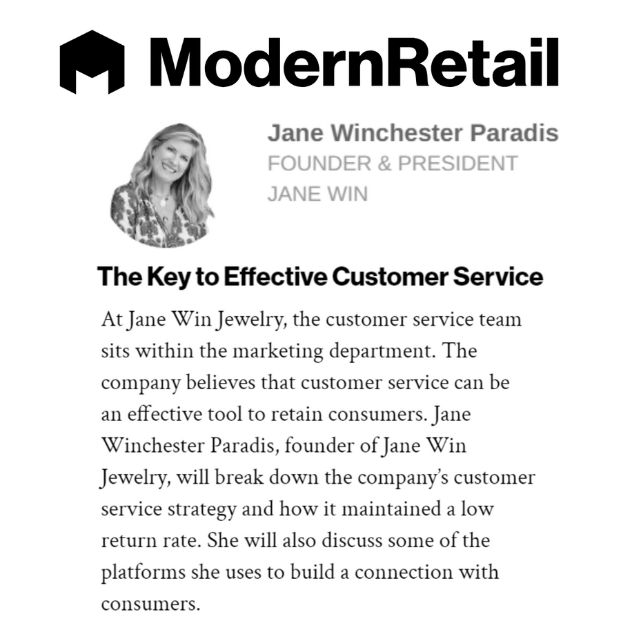 Press Spotlight: Jane Winchester Paradis Talks Customer Service and DTC Growth at the Modern Retail Summit