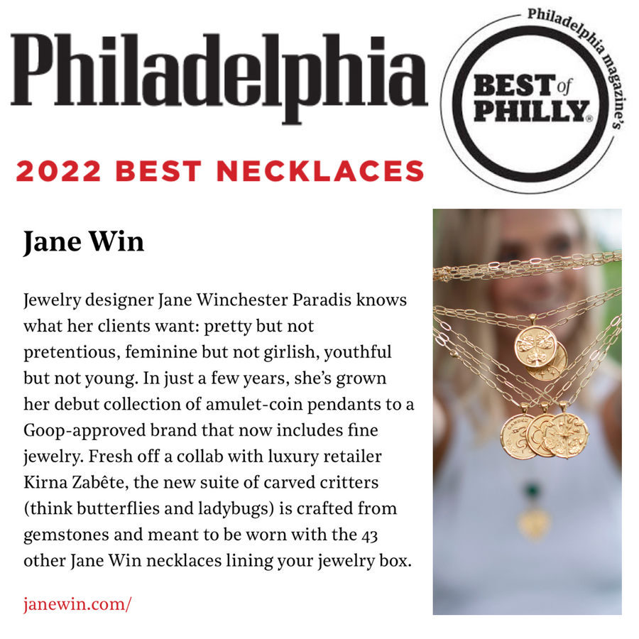 Philadelphia Magazine's Best of Philly 2022: Jane Win wins Best Necklace