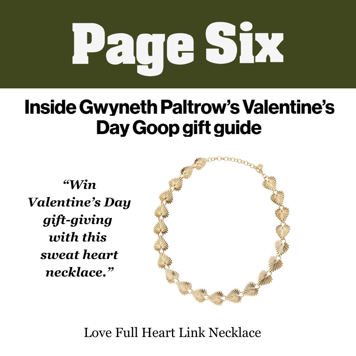 Press Highlight: Page Six shares Gwyneth Paltrow's Best Gifts from her Valentine's Day Goop Gift Guide