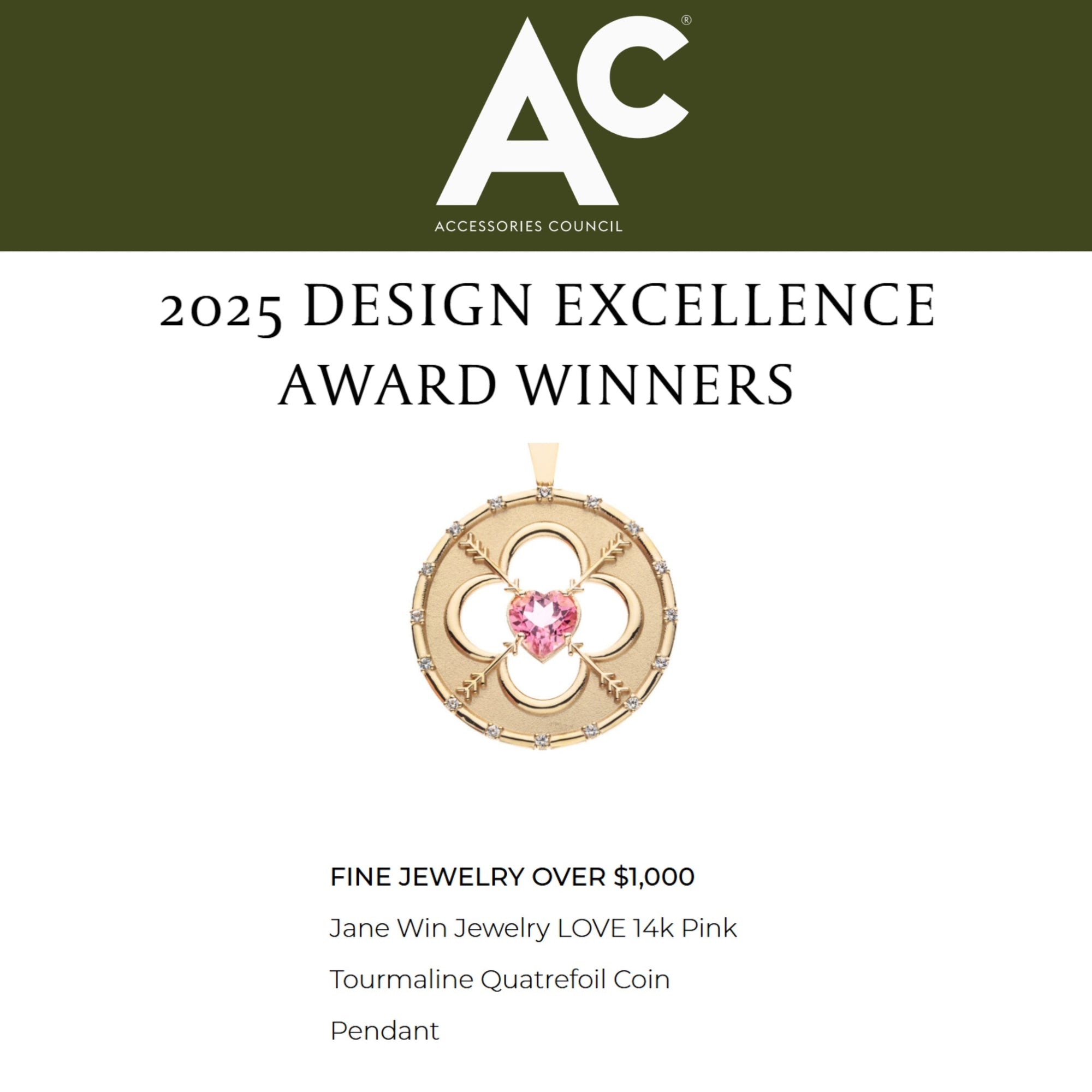 Press Highlight: Jane Win awarded 2025 Accessories Council Excellence Award