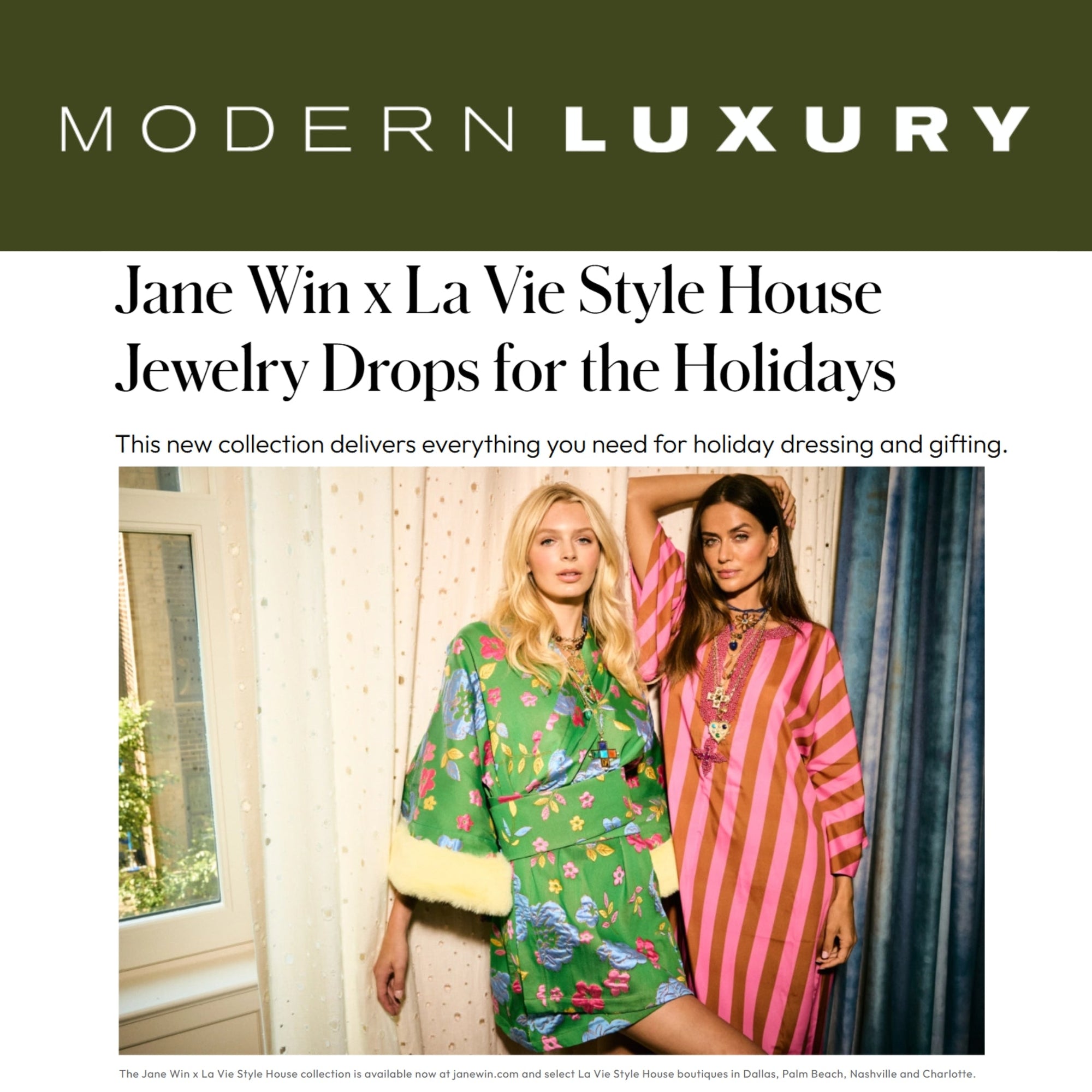 Press Highlight: Modern Luxury spotlights Jane Win x La Vie Style House Collaboration