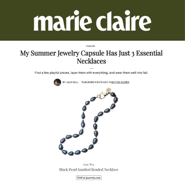 Press Highlight: Marie Claire Features Jane Win Among Summer's Must-Have Necklaces