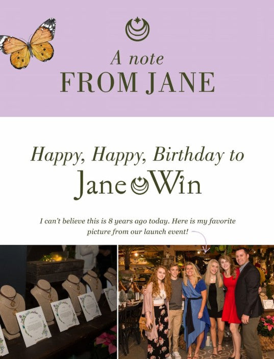Note from Jane: Our 8th Birthday
