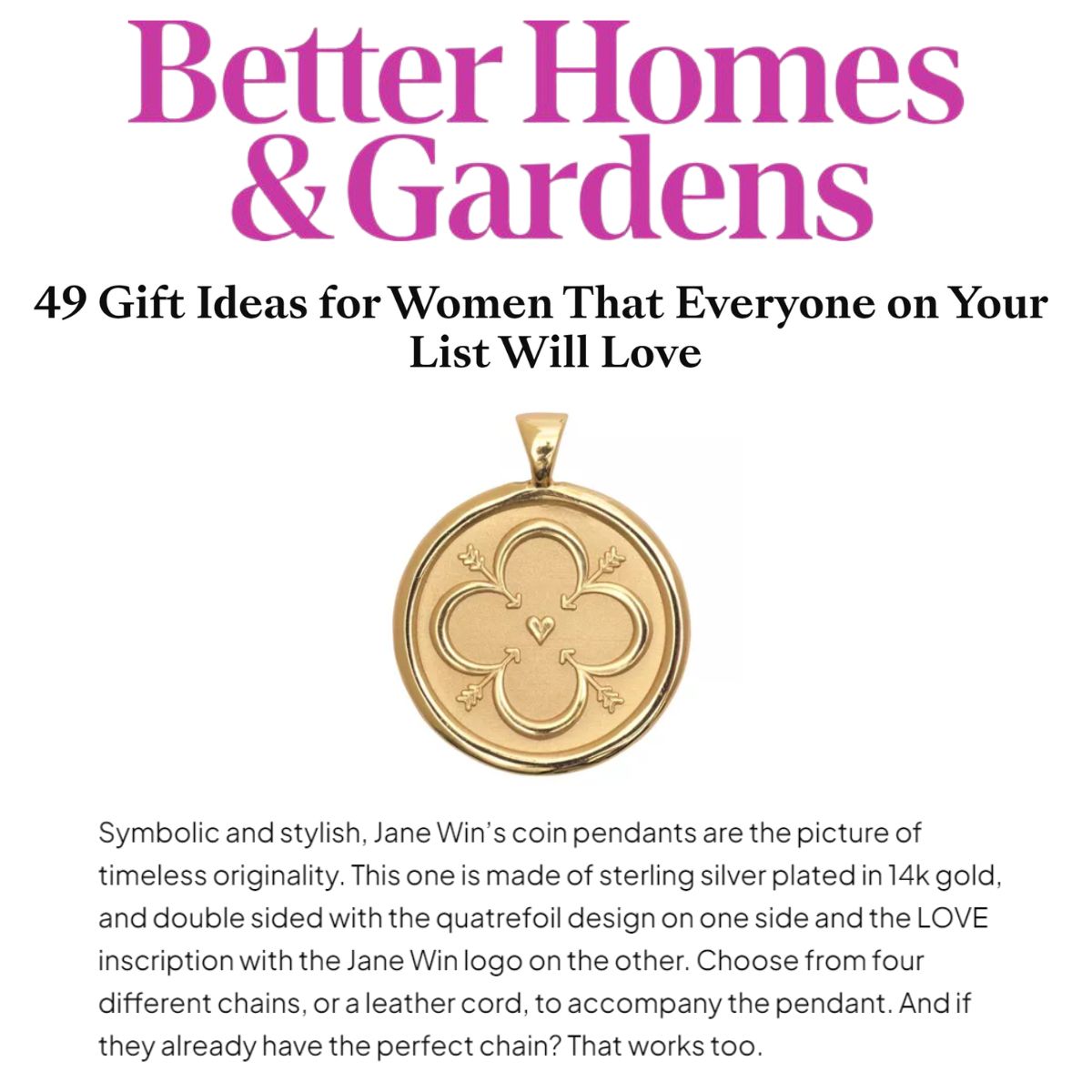 Press Highlight: Better Homes & Gardens "49 Gift Ideas That Everyone on Your List Will Love"