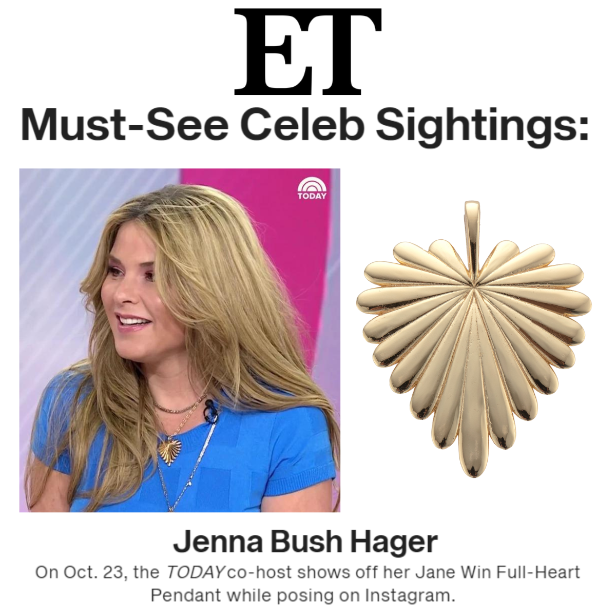 Press Highlight: ET Loves Jenna Bush Hager in JW Full Heart
