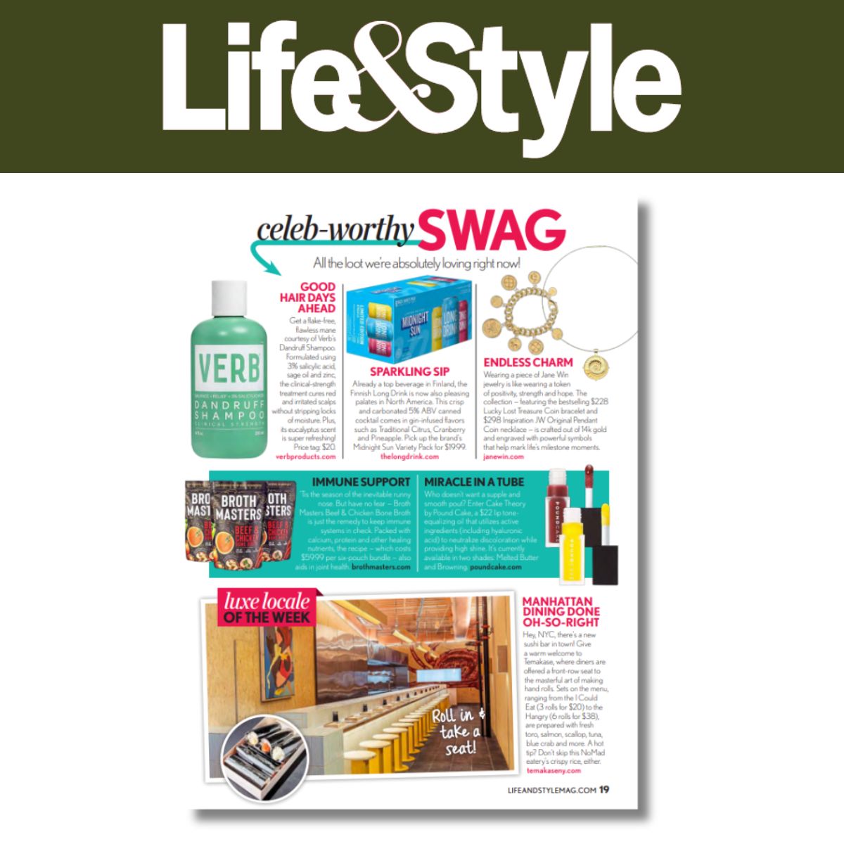 Press Highlight: Life & Style Magazine featuring Jane Win in "Celeb-Worthy Swag"