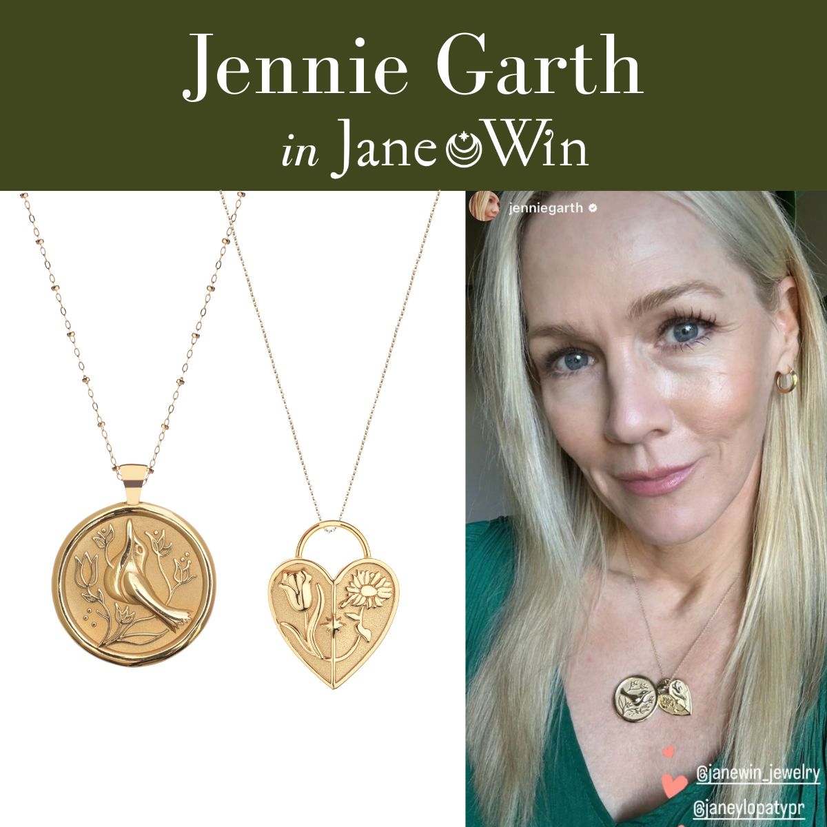 Press Highlight: Jennie Garth wearing Jane Win