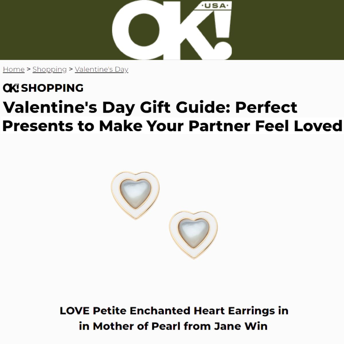 Press Highlight: OK Magazine's "Valentines Day Gift Guide: Perfect Presents To Make Your Partner Feel Loved"