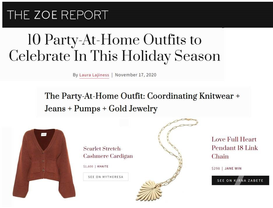 Press Spotlight: Zoe Report's Holiday-at-Home Party Outfits