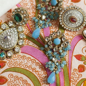 Elaborately embellished Indian style earrings ALWAYS LOOK FABULOUS!