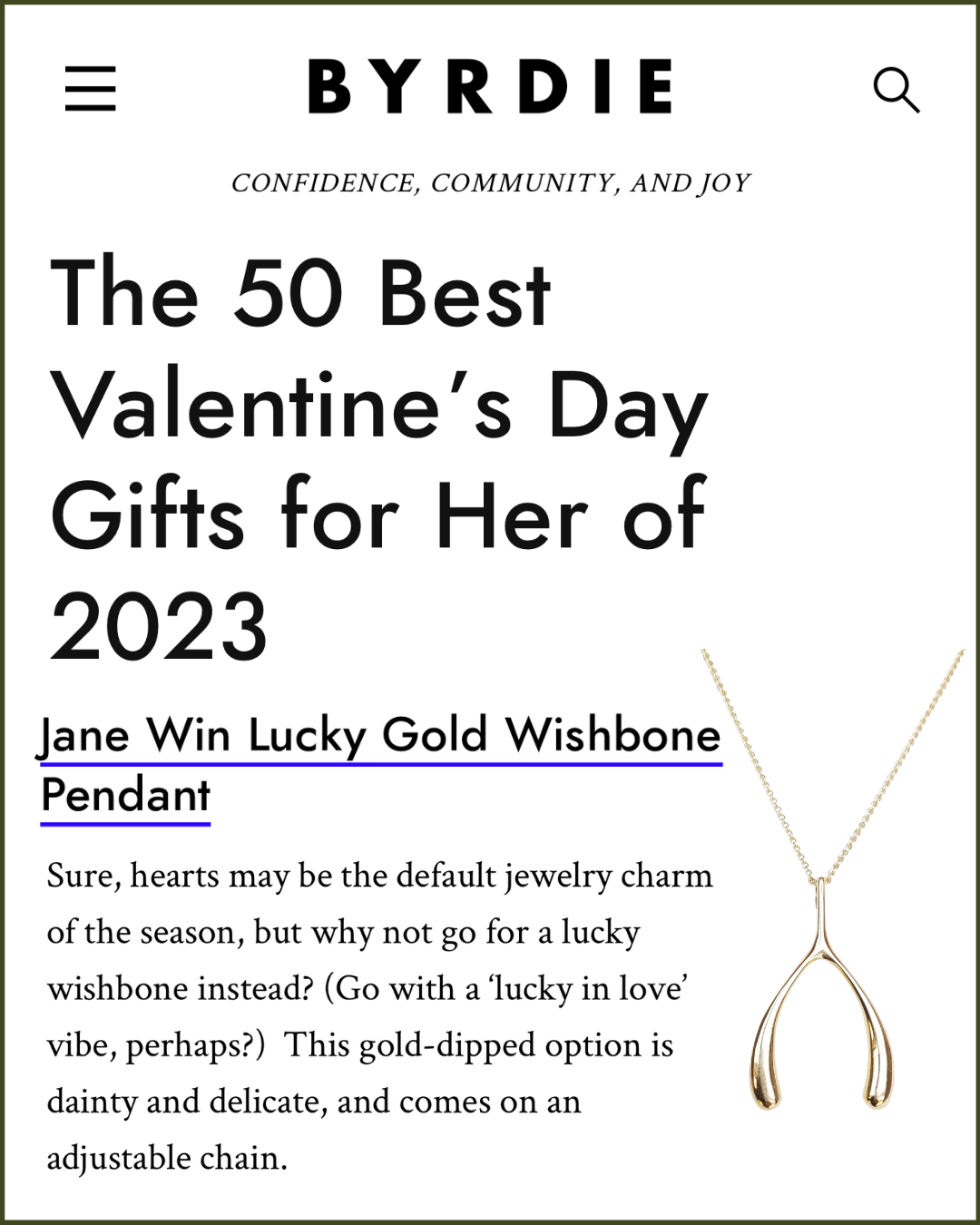 Press Highlight: Byrdie's Best Valentine's Day Gifts 2023