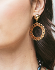 LOVE Cutout Disk Earrings