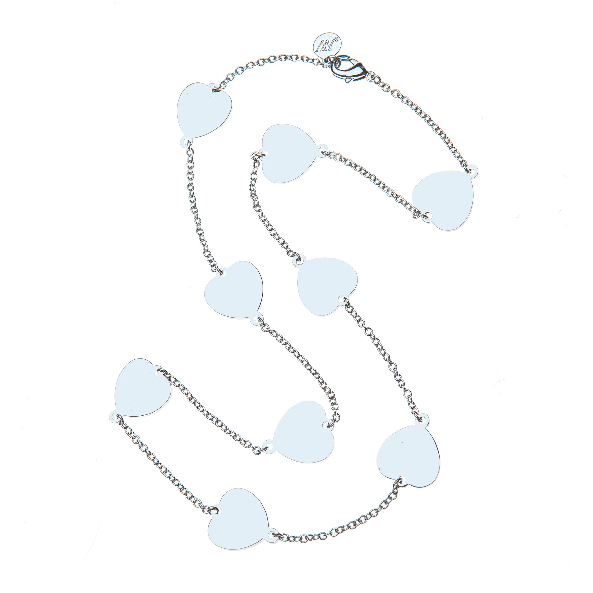 LOVE Pieces of My Heart Chain Necklace in Silver