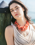 Coral Statement Collar Necklace