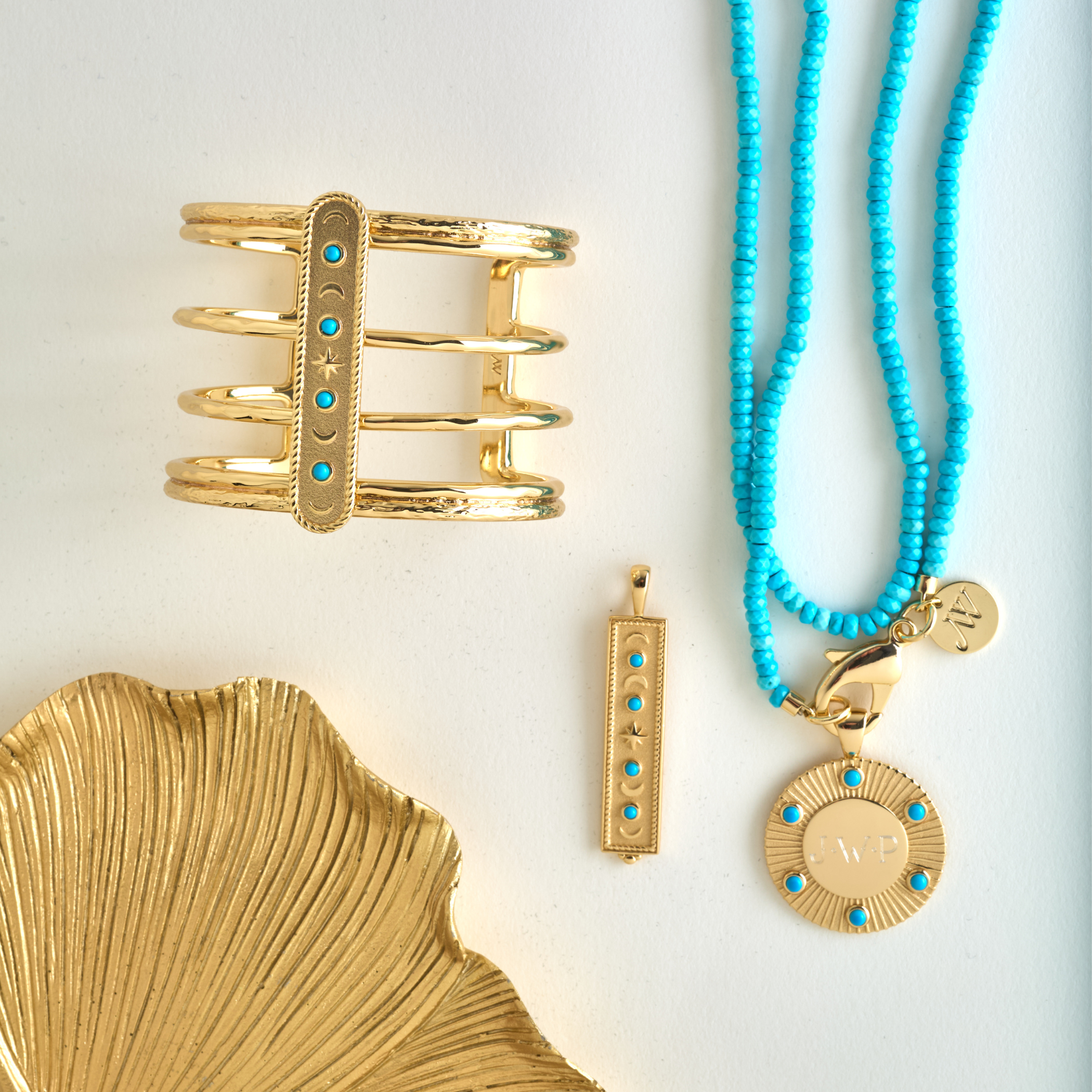Double Wrap Diamond Cut Beaded Necklace in Turquoise – Jane Win