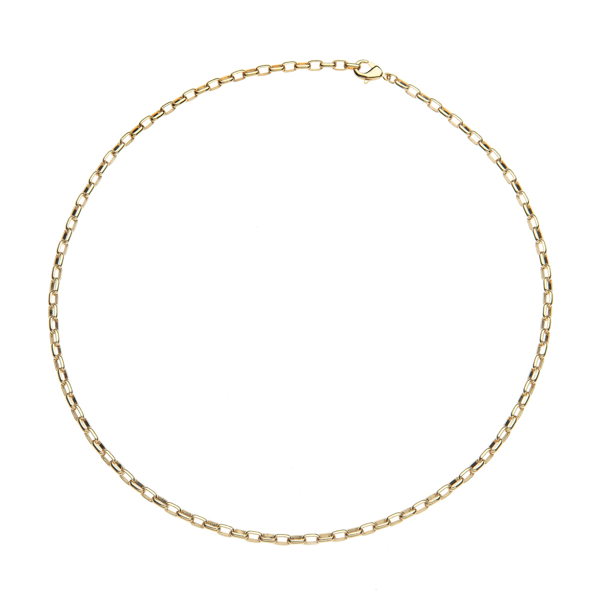Gold paperclip-style chain