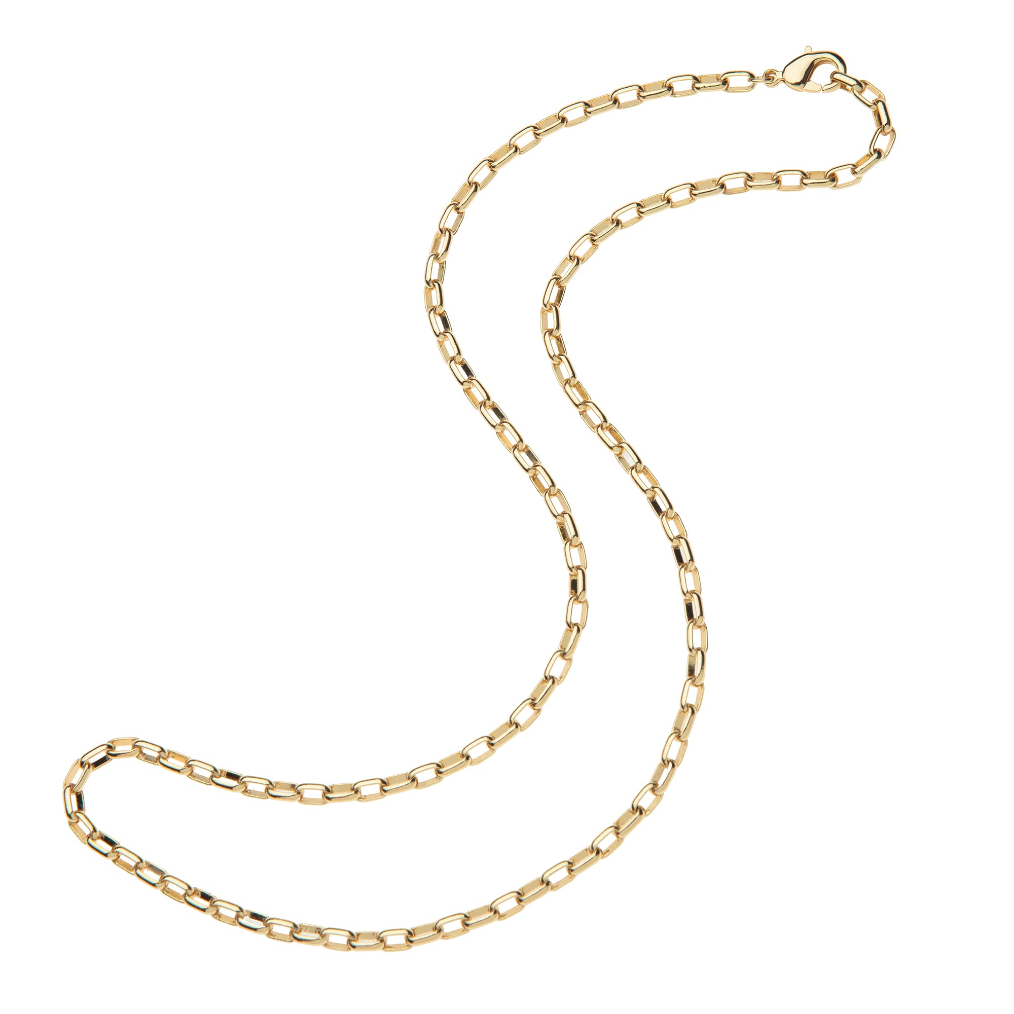 Gold paperclip-style link chain