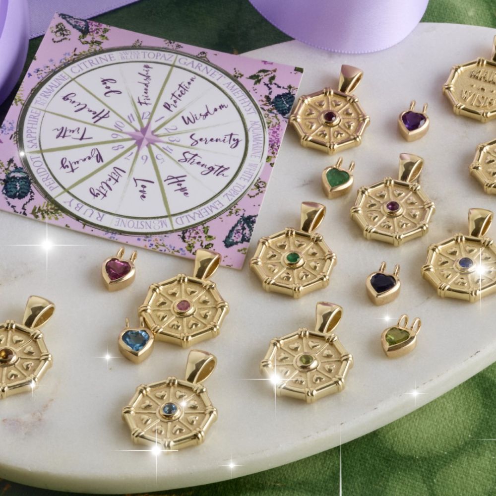 Multiple Jane Win birth gemstone pendant coins