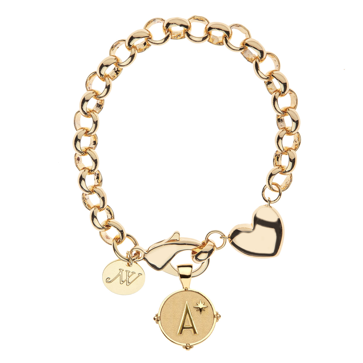 Limited Edition: JW Letter Coin and Little Bit of LOVE Rolo Bracelet Set