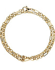 Gold double wrapped chain featuring various link sizes