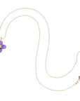 JW x House of Harris JOY Amethyst Carved Dogwood Pendant in Solid Gold
