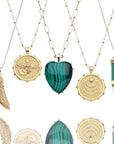 STRONG Malachite Carved Sun Ray Pendant