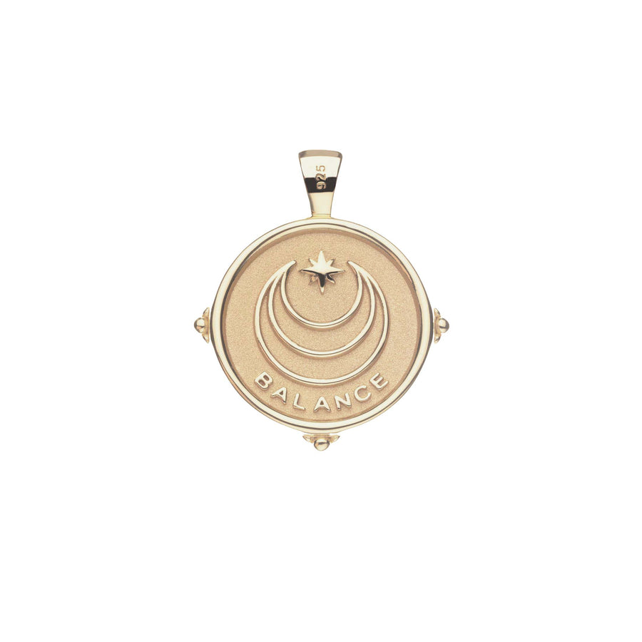 BALANCE JW Small Pendant Coin in Solid Gold
