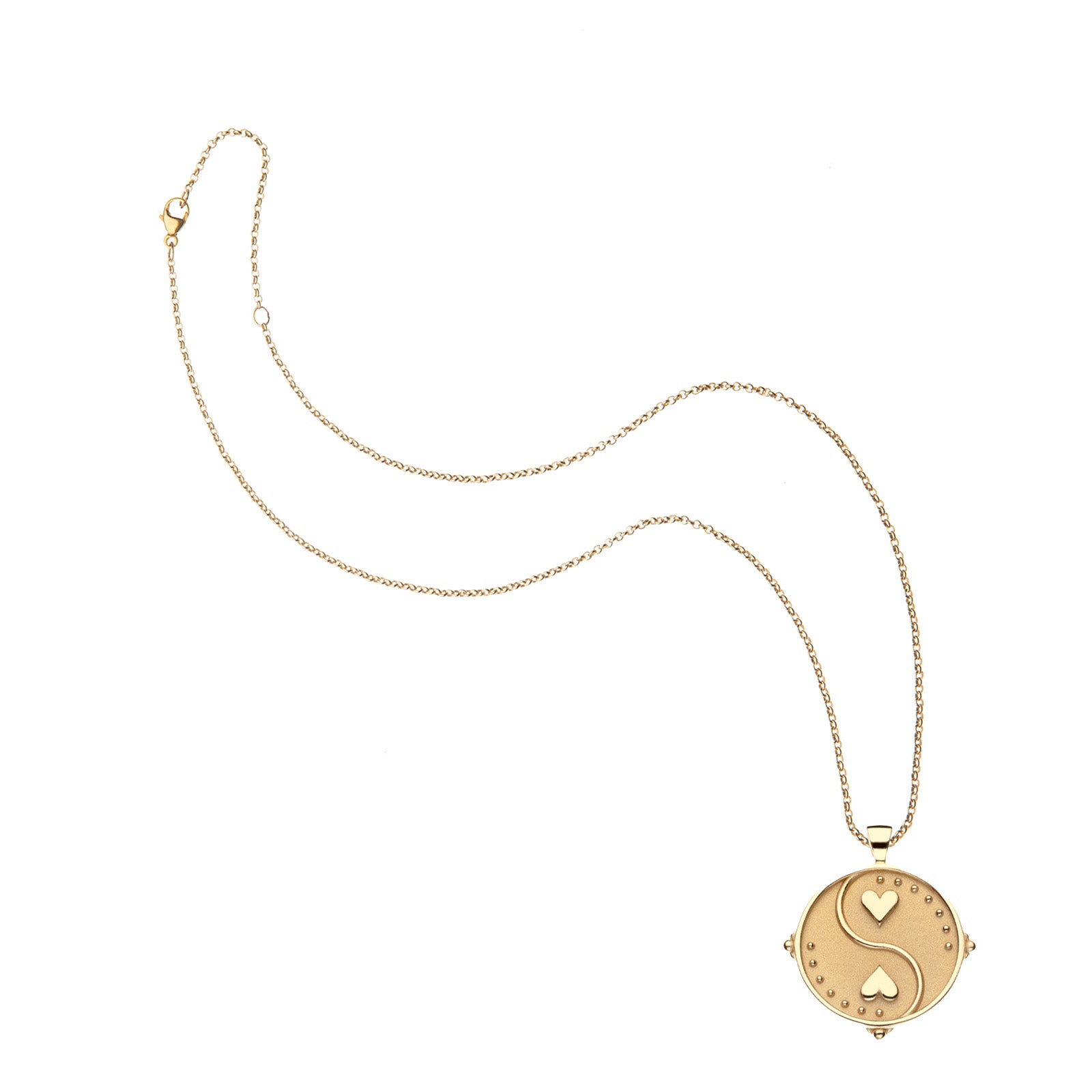 Gold Original Balance Coin Pendant on classic rolo chain