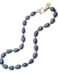 Black Pearl Knotted Beaded Necklace