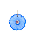 JOY Blue Chalcedony Carved Primrose Pendant in Solid Gold
