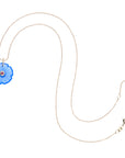JOY Blue Chalcedony Carved Primrose Pendant in Solid Gold