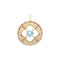 LOVE 14k Sky Blue Topaz Quatrefoil Coin Pendant