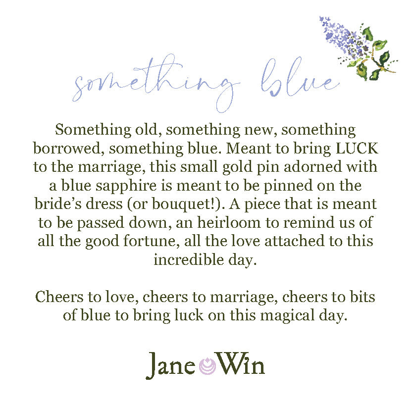 FOREVER Something Blue Pin in Solid Gold