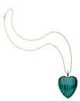 Malachite heart pendant on classic rolo chain