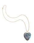Labradorite heart pendant on classic rolo chain