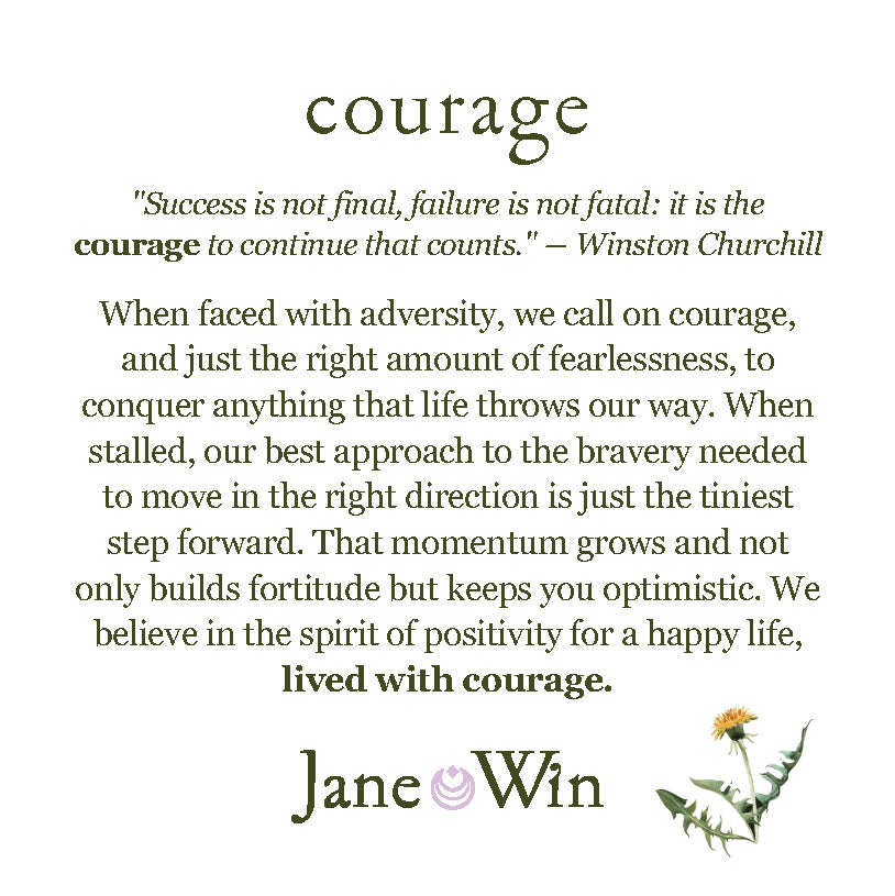 Courage Card Examples Pendant Coin Necklace with Symbol and Inspired Word - COURAGE – Jane ...