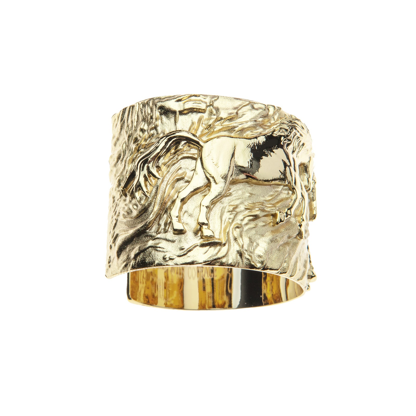 Side view of horse cuff bracelet