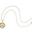 Courage horse petite embellished coin on the beaded satellite chain