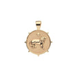 Gold Small Coin Pendant with Lion and star 