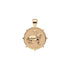 Gold Small Coin Pendant with Lion and star 