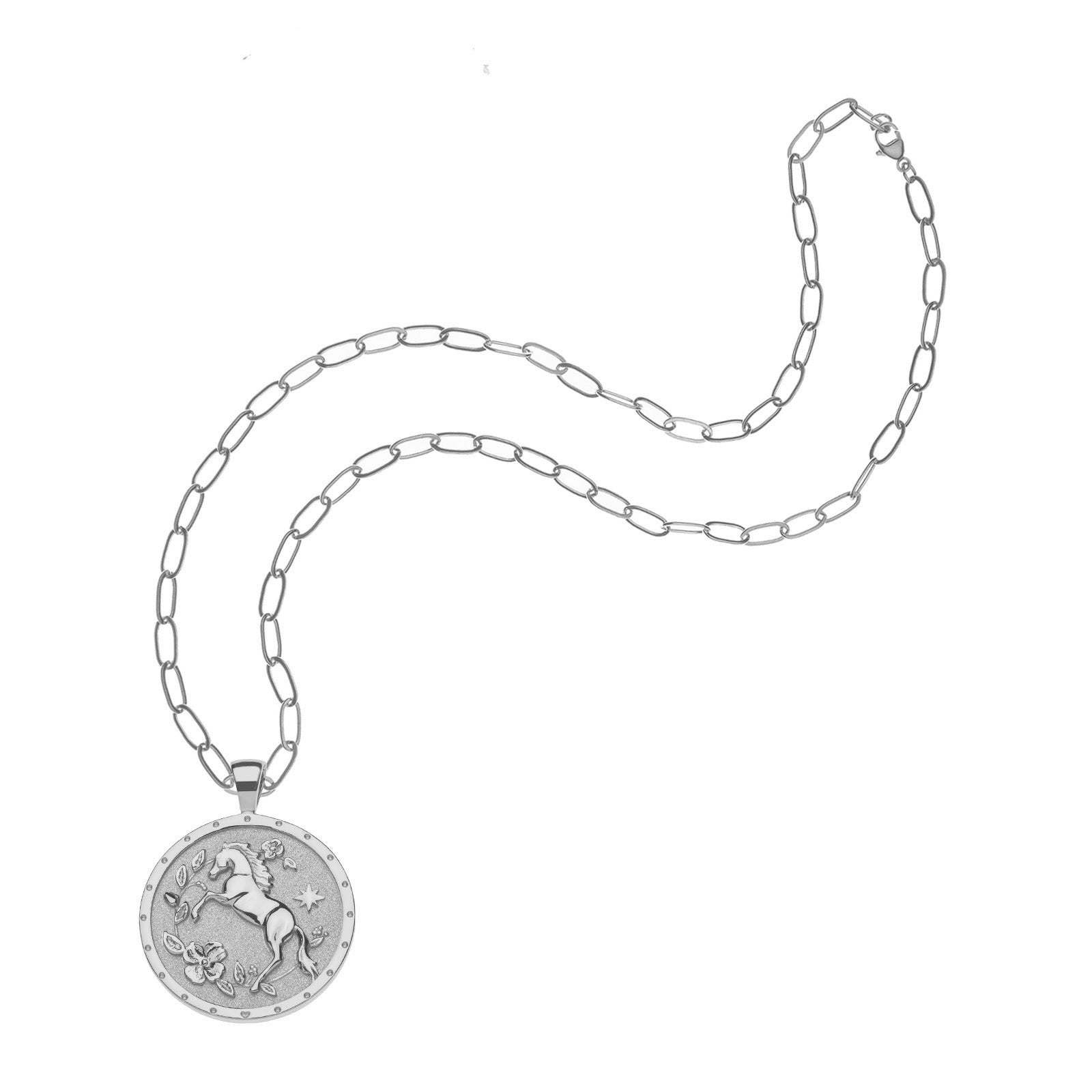COURAGE Year of the Horse Pendant Coin in Silver – Jane Win Jewelry